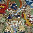 Mythologische Schutzgottheit (Mahakala), Wandgemälde im Kloster Labrang [00263-O-05]