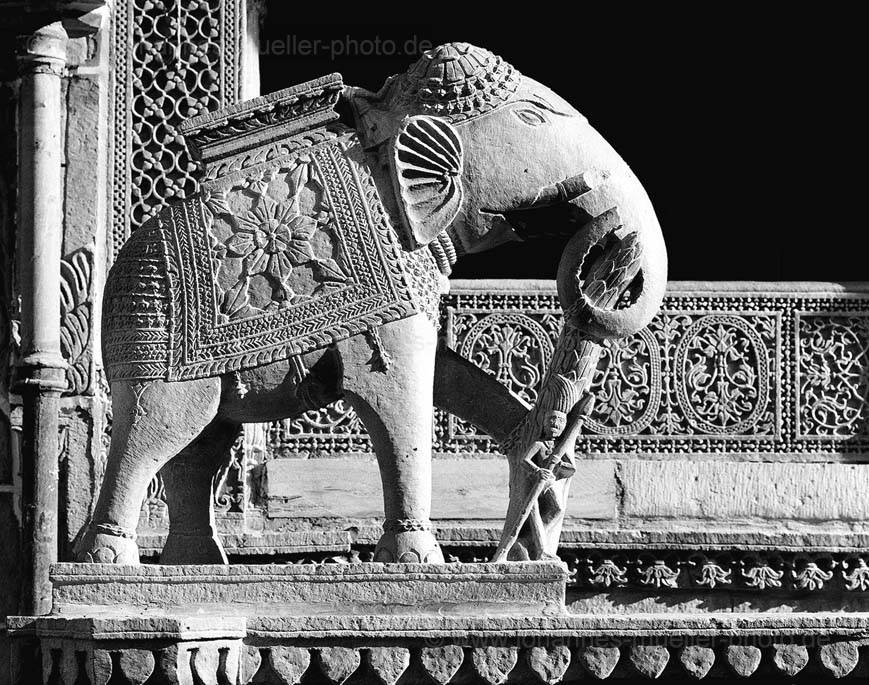 Skulptur am Nathmal Ki Haveli in Jaisalmer (Indien) [SW-02671-1]